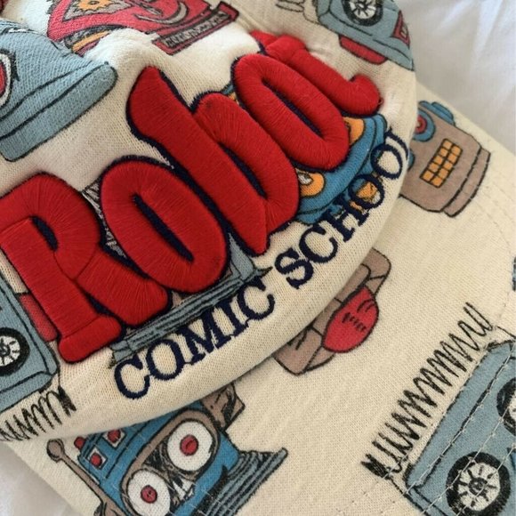 TNC Mens Trucker Hat Red White Robot Comic School Mesh Breathable Cap On… - Picture 2 of 5